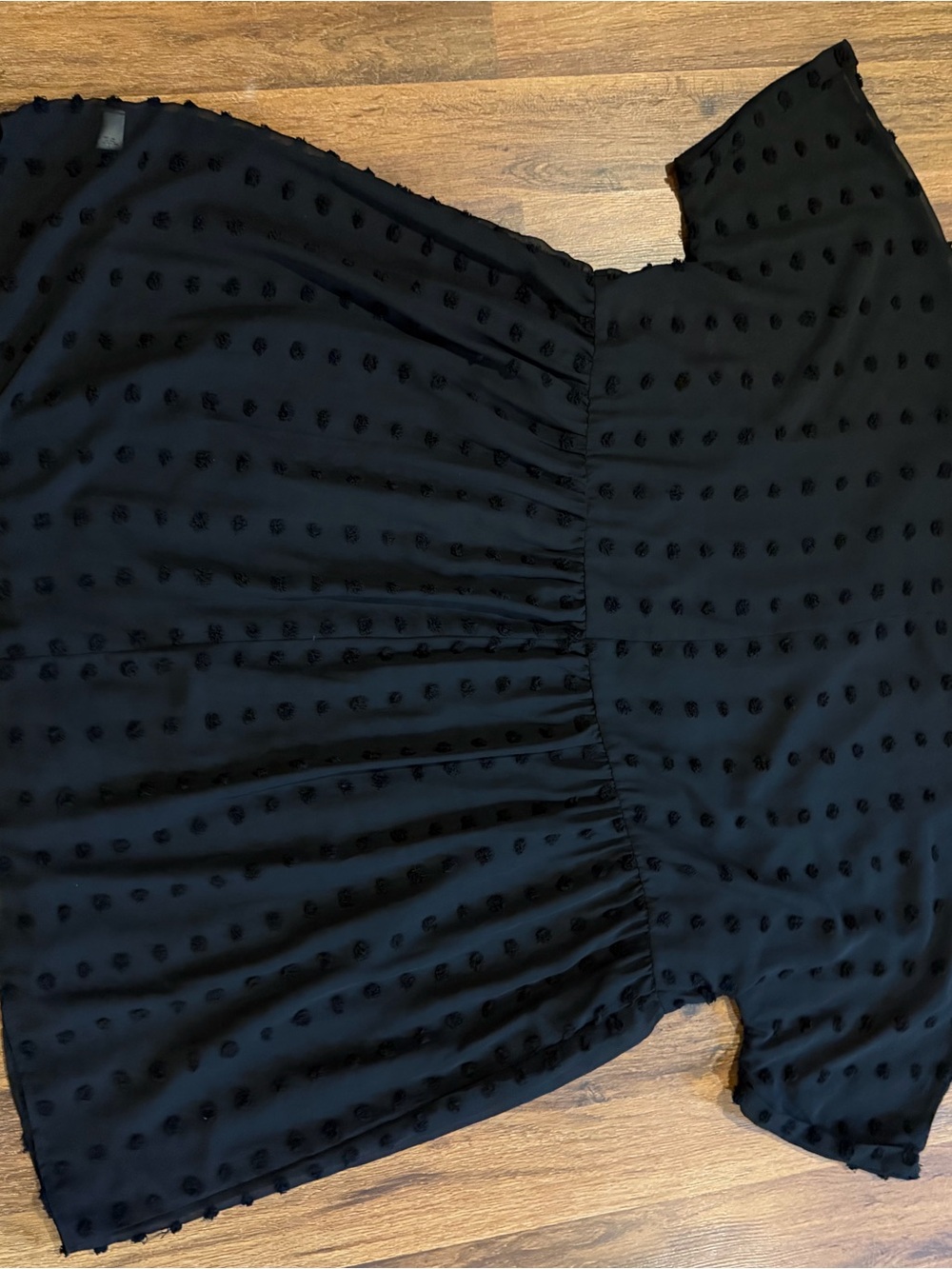 Zenana Outfitters Black Dot-Texture Short Sleeve Tunic 3X - Picture 6 of 6